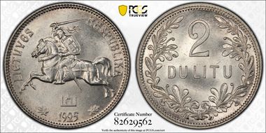 1925 2 Litu KM-77 Ag MS64