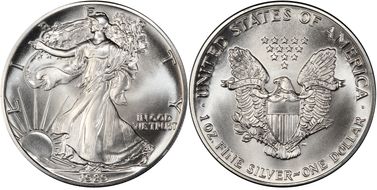 1989 $1 Silver Eagle MS70