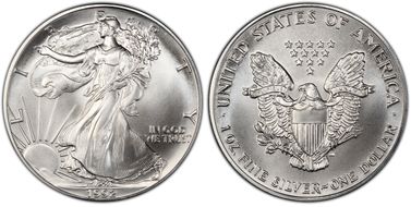 1992 $1 Silver Eagle MS70