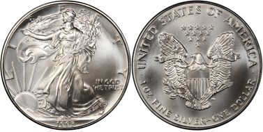 1993 $1 Silver Eagle MS70
