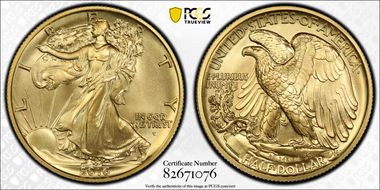 2016-W 50C 100th Anniversary Gold 100th Anniversary Label First Strike SP70