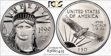 1999 $50 Statue of Liberty MS69