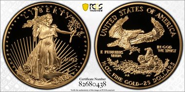 2001-W $25 Gold Eagle PR69DCAM