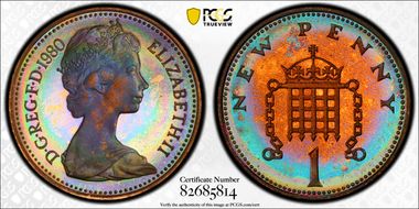 1980 1p S-B1 New Penny PR65RB