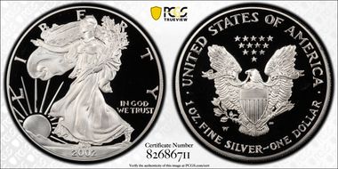 2002-W $1 Silver Eagle PR69DCAM