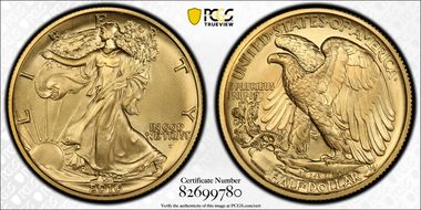 2016-W 50C 100th Anniversary  First Strike SP70