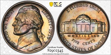 1939 5C Reverse of 1938 PR67+