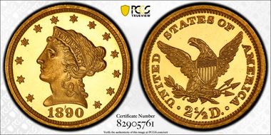 1890 $2.50 PR67+ DCAM
