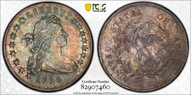 1796 $1 Small Date, Small Letters AU50