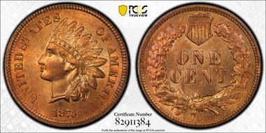 1873 1C Closed 3 MS65RD