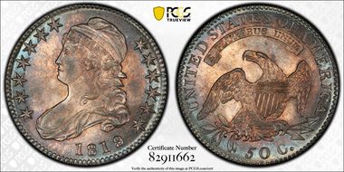 1819/8 50C Large 9 MS65