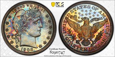 1908 25C PR66+ 