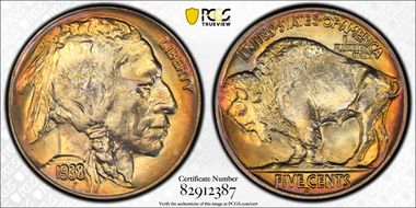 1938-D 5C Buffalo MS68