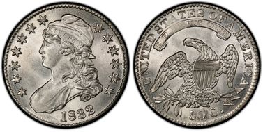 1832 50C O-111 MS62