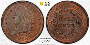 1828 1/2C C-3 MS65BN