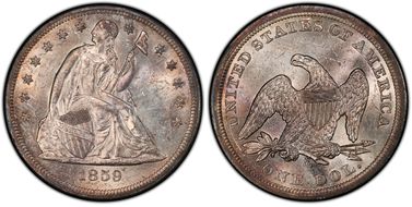 1859-O $1 MS62
