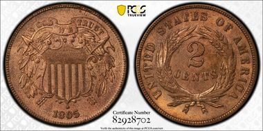 1865 2C MS64RB