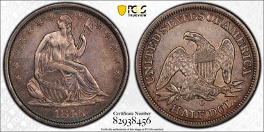 1846-O 50C WB-15 Medium Date RP6 XF40