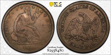 1843-O 50C WB-15, Large O F15