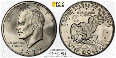 1972-S $1 Silver MS67