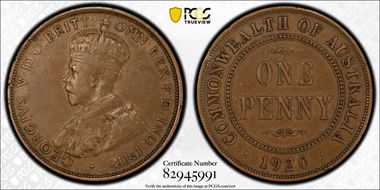 1920 //.  1D Dot below English obverse VF30BN