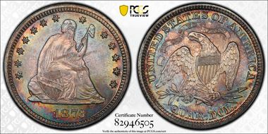 1873 25C Open 3 MS65