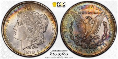 1878 7TF $1 Reverse of 1878 MS64+ 