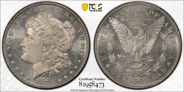 1878 7/8TF $1 VAM 45 Doubled Talons Weak 7/0 MS64PL