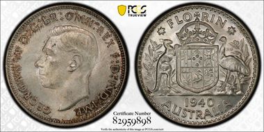 1940(m) Florin KM-40  Ag MS64