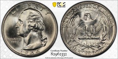 1944-S 25C DDO, FS-101 MS66