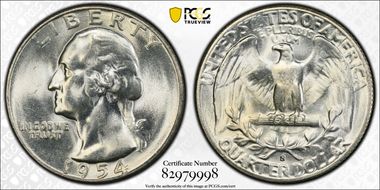 1954-S 25C MS66