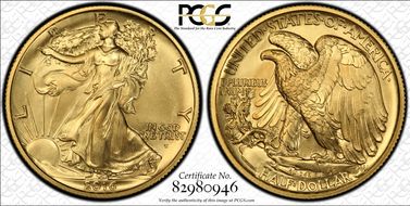 2016-W 50C 100th Anniversary  First Strike SP70