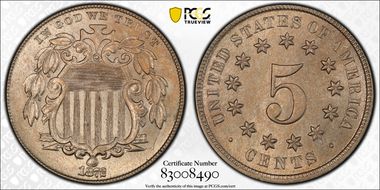 1872 5C MS64