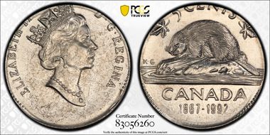 1992 5C 125th Ann. of Canada MS63