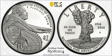 2016-P $1 100th Anniv. Nat'l Parks First Strike PR68DCAM