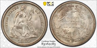 1881 10C MS66