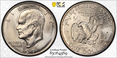 1971-D $1 "Friendly Eagle" FS-901 Type 1 Reverse MS66
