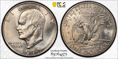 1971-D $1 "Friendly Eagle" FS-901  Type 1 Reverse RDV-006 MS66