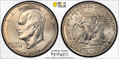 1971-D $1 "Friendly Eagle" FS-901 Type 1 Reverse MS66