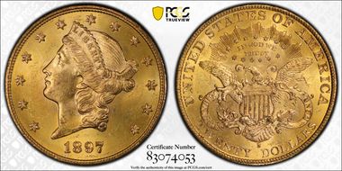 1897-S $20 MS65
