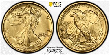 2016-W 50C 100th Anniversary Gold SP70