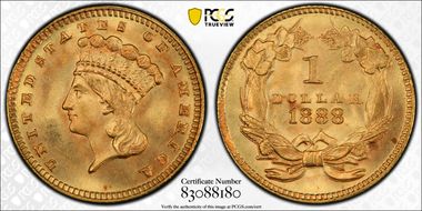 1888 G$1 MS67+