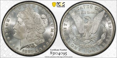 1880-CC $1 VAM 6, 8/7, Low 7 MS66