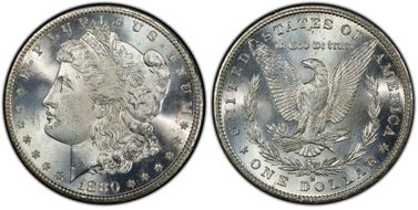 1880-S $1 VAM 10, 8/7 Crossbar MS66