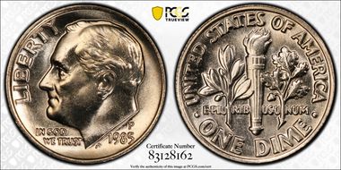 1985-P 10C MS67FB