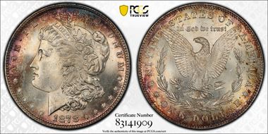 1878 7/8TF $1 Strong, VAM 38, 7/5 MS65+