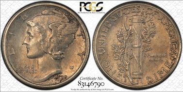 1925-S 10C AU58