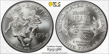 1994-D $1 World Cup MS70