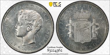 1897-SG V Peso Calico-122  Ag MS62