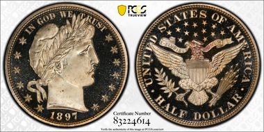 1897 50C PR67+ DCAM
